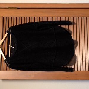 Free People Black Lace Oversized Top